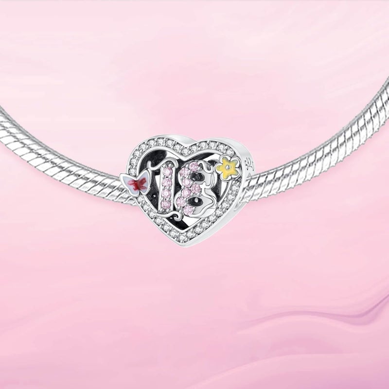 DATOUQI Queen Happy Birthday Hot Air Balloon Family Puppy Charm 925 Sterling Silver Charms for Bracelets and Necklaces Mother's Day Charms for Women - Image 2